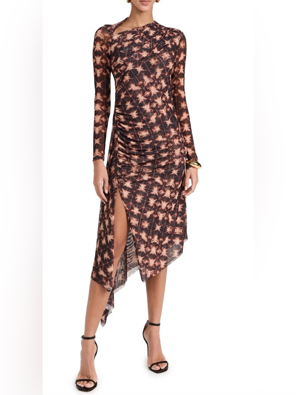 Misa Los Angeles Marina Mesh Ruched Dress